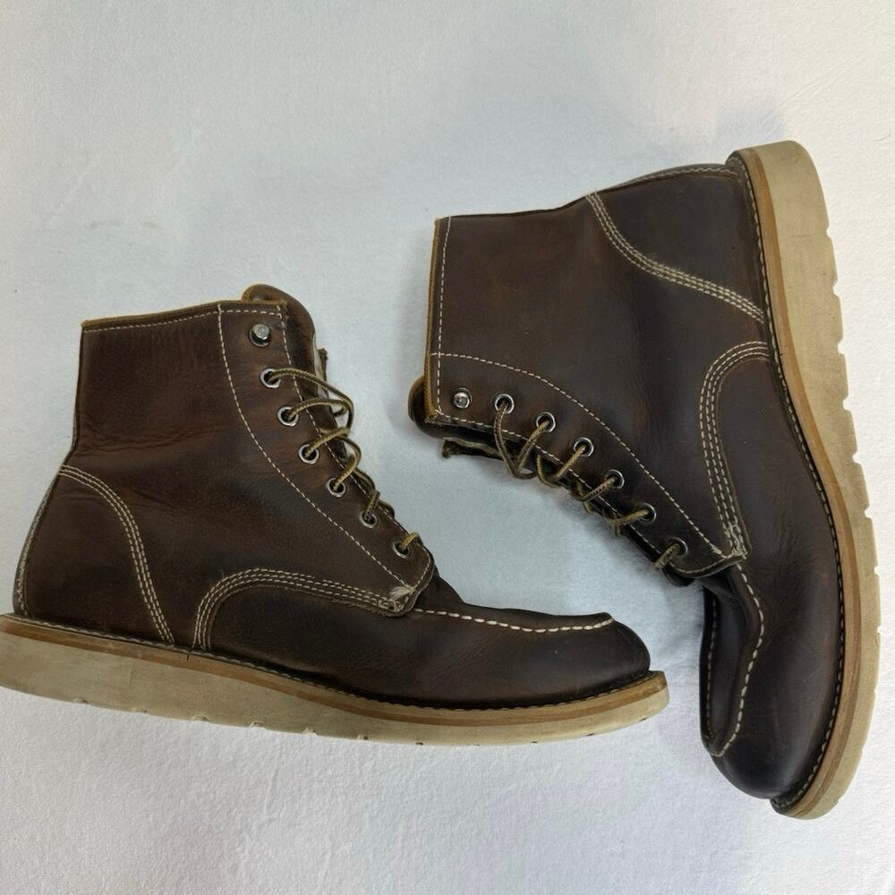Carhartt Men’s 11 Work Boots Leather Brown Moc Toe Waterproof EH CMW6095 Wedge